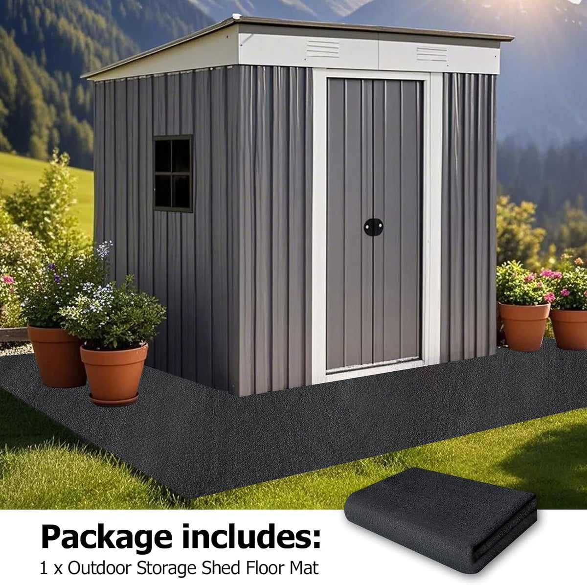 8.2x8.2ft outdoor storage shed floor mat, tent carpet showing dimensions