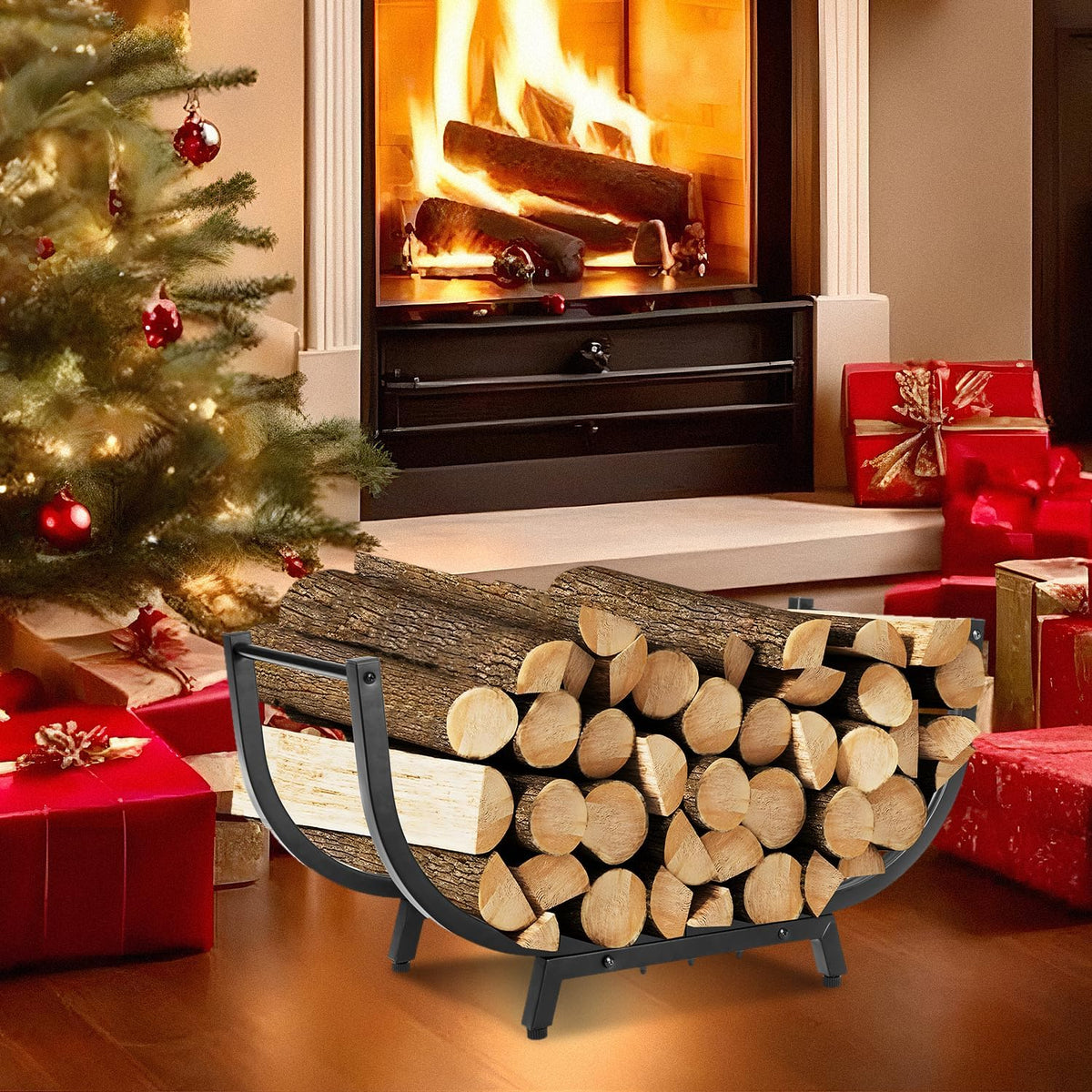30in firewood log storage rack holder heavy duty, package contents