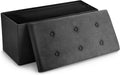 Sorbus Collapsible Storage Ottoman Bench (Black, Medium (15” x 30” x 15”))
