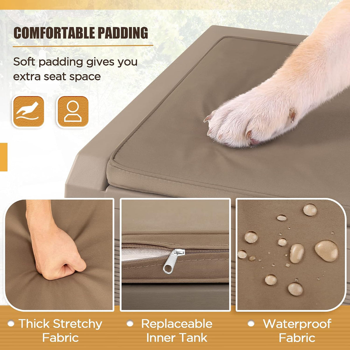 devoko 100 gallon resin waterproof outdoor storage box, close-up detail