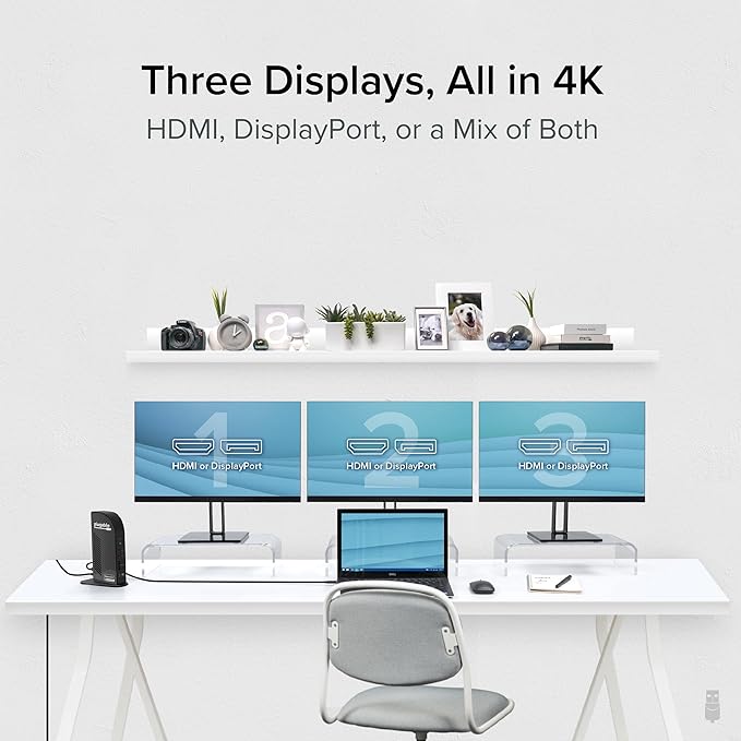 Plugable 13-in-1 USB C Docking Station 4K Triple Monitor