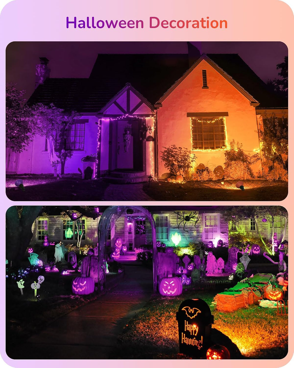 EDISHINE Halloween PAR38 LED Flood Purple&Orange Light Bulbs Dimmable 4Pack