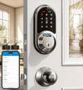 Veise RZ07C Fingerprint Smart Locks Deadbolt 2 Knobs Set, Satin Nickel