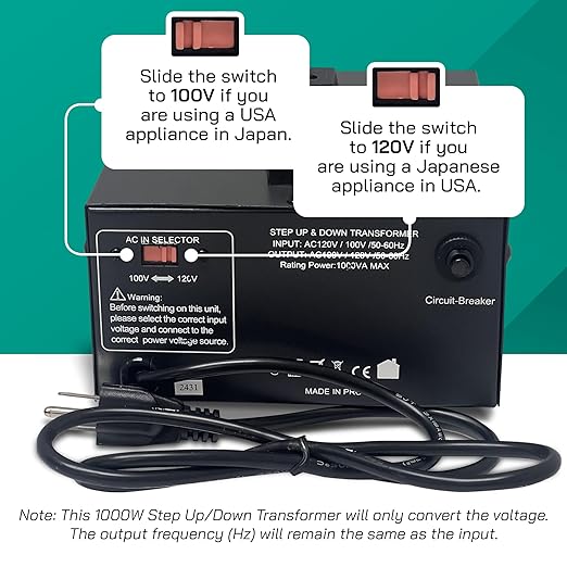 LiteFuze 1000W Step-Up/Step-Down Transformer