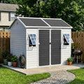 Restland 8x6 FT Resin Storage Shed with Floor & Adjustable Windows