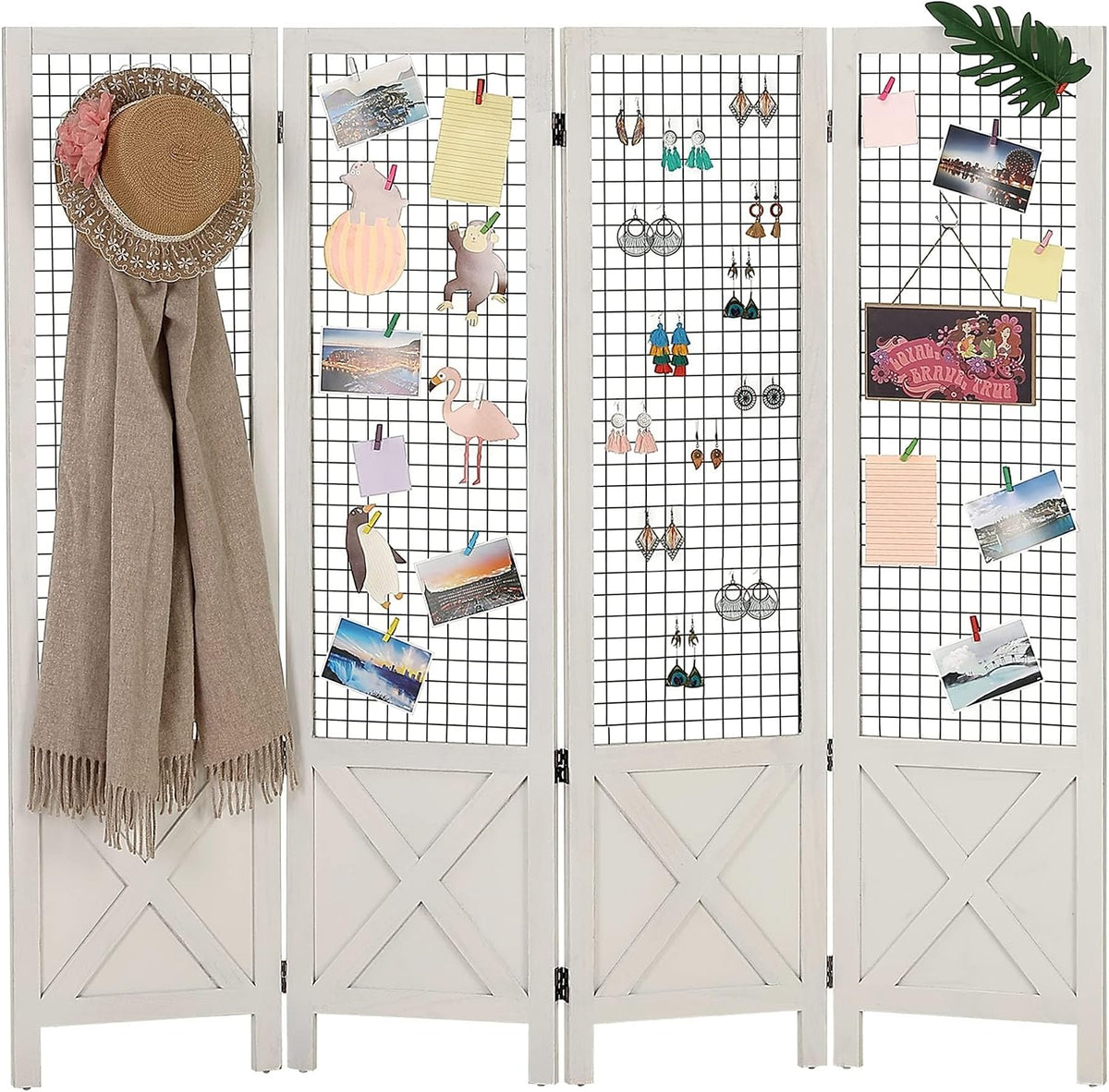 Wnutrees 4 Panel Gridwall Display, Portable Freestanding Display Board