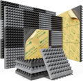 Sonicism Soundproof Wall Panels Self-Adhesive Pyramid 36 Pack, Sound Absorption