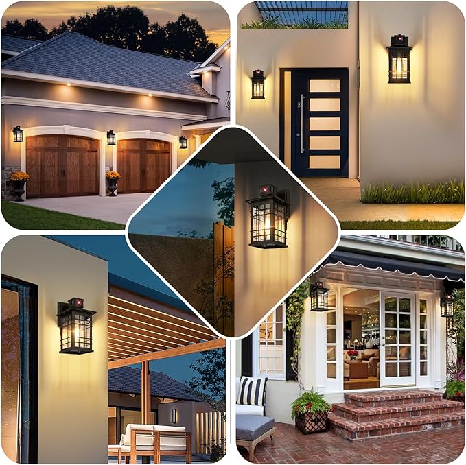 Motion Sensor Outdoor Light Fixture Wall Mount, Dusk to Dawn Oil-Rubbed Bronze