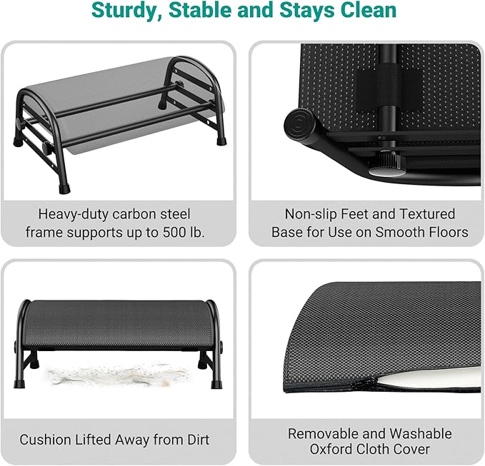 YEASHEIN Adjustable Foot Rest for Under Desk at Work, Ergonomic Under Desk