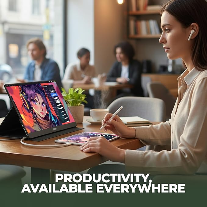 AOC 16T20 Portable Monitor 15.6" FHD 1080p IPS Display, USB-C Portable Laptop
