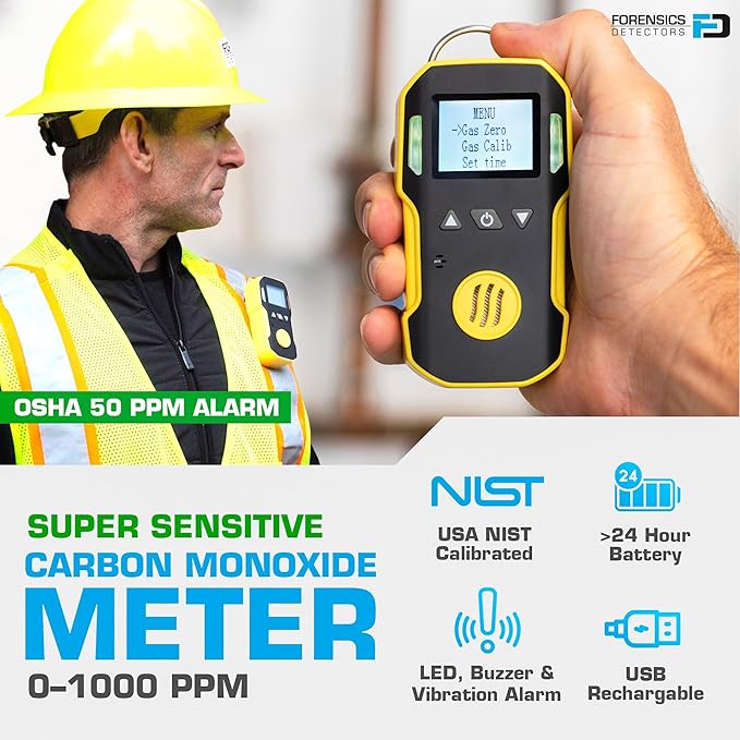Carbon Monoxide CO Meter by Forensics | USA NIST Calibration | Dust & Explosion