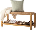 Alaterre Furniture Newport 40” Shoe Storage Bench with Woven Seat, Natural