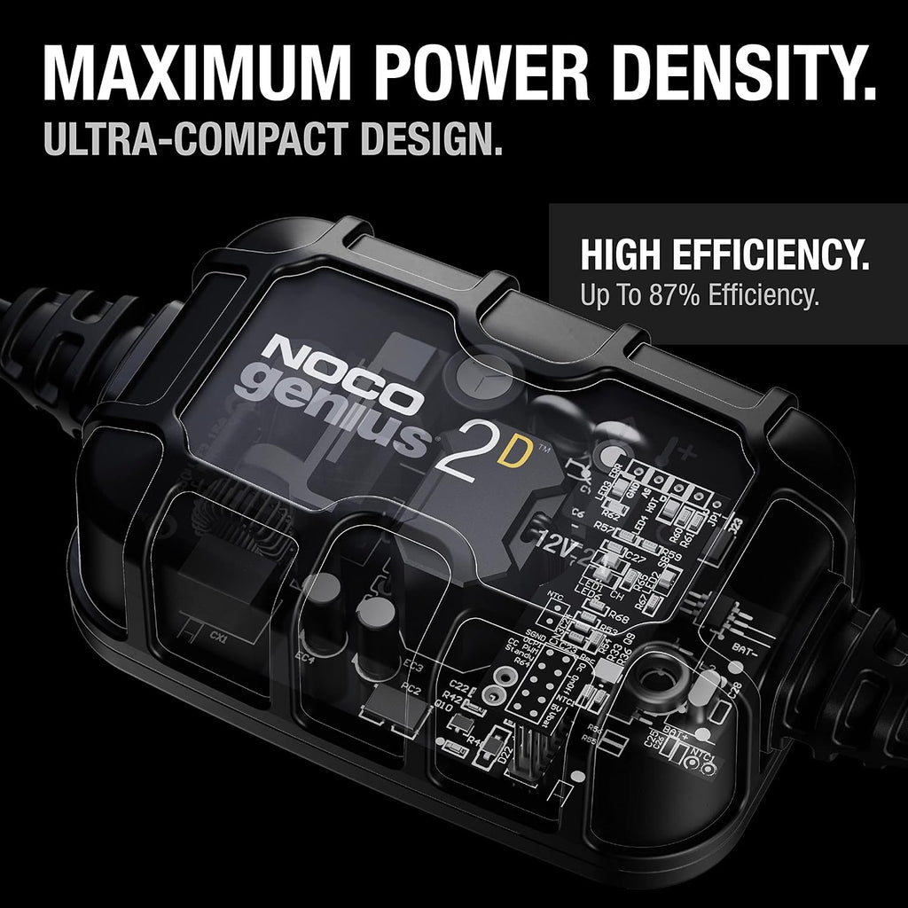 NOCO GENIUS2D 2A 12V Onboard Battery Charger, Trickle Charger & Maintainer