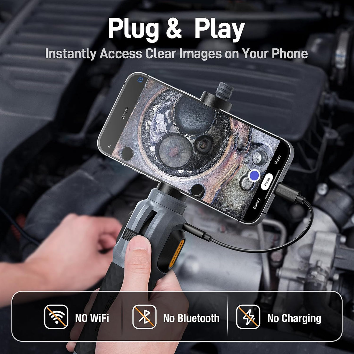 teslong usb-c two-way articulating borescope for home &, package contents