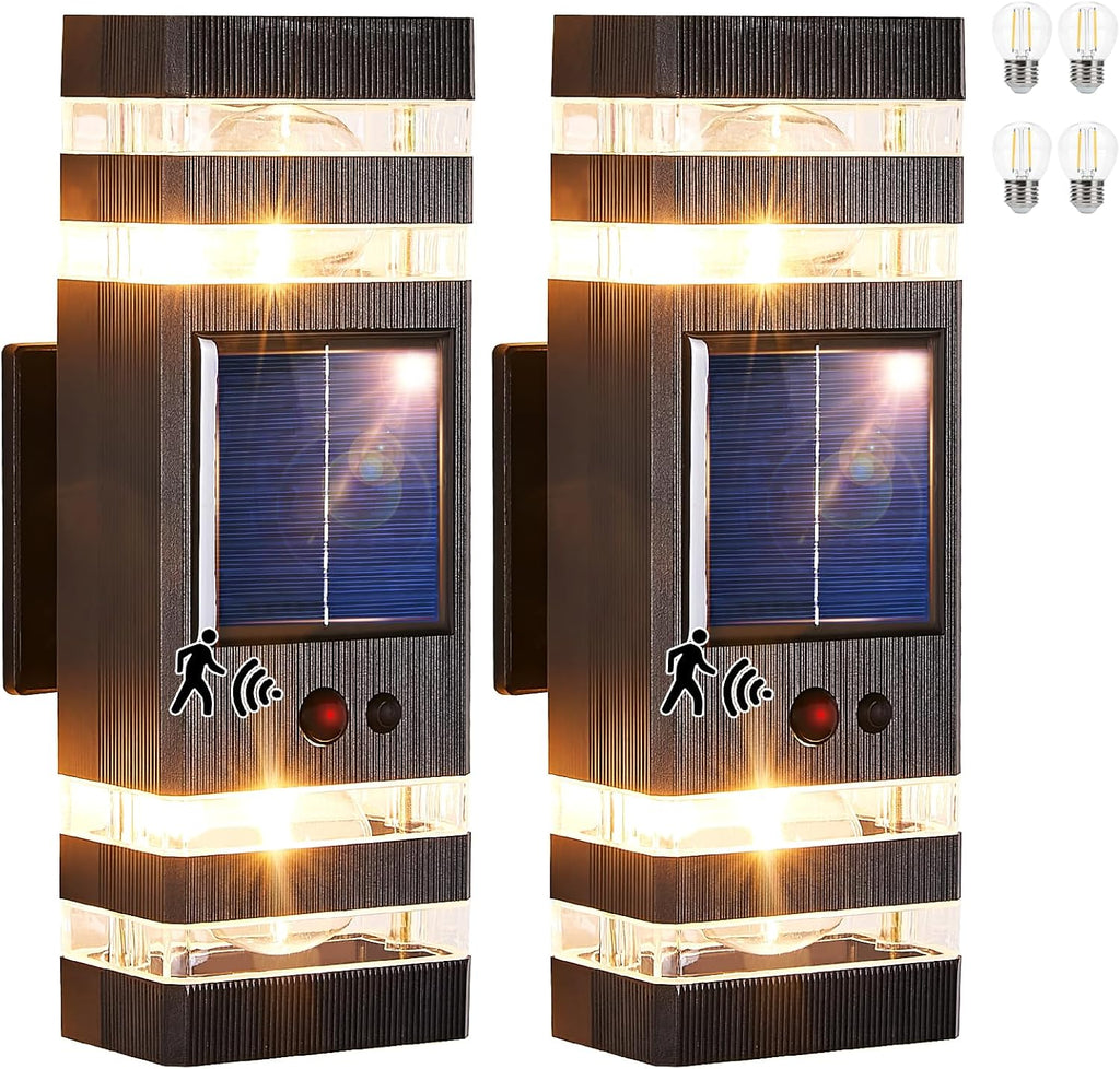 Delicavy 2 Pack Solar Outdoor Wall Lights