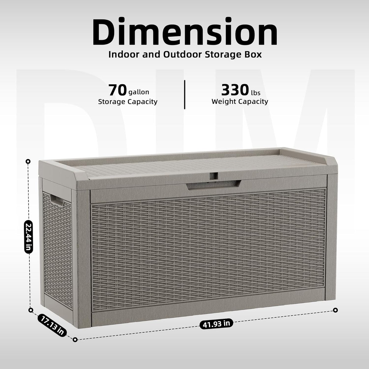vixzen 70 gallon deck boxes outdoor waterproof, lockable on a desk or shelf