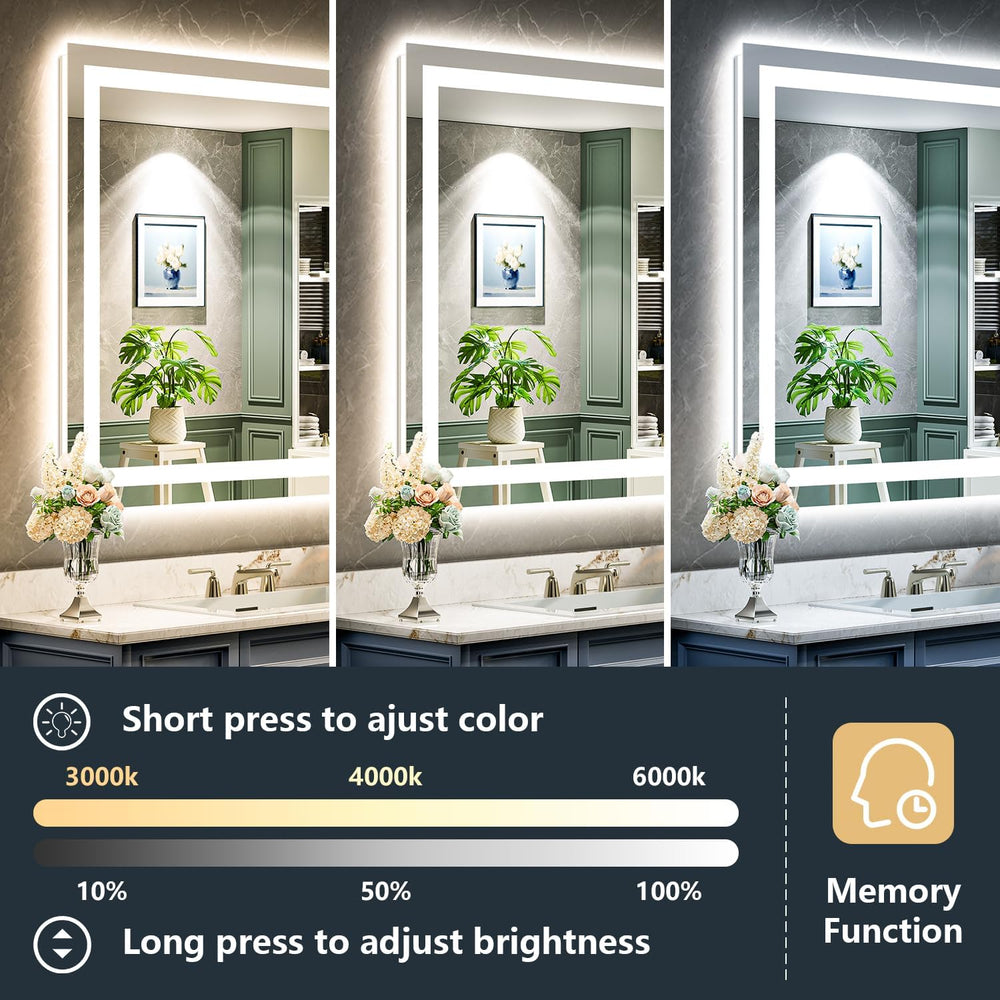 24x32 LED Bathroom Mirror with Lights, Lighted Vanity Mirror