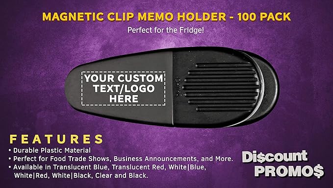 100 Magnetic Memo Holders Set (Set of 10)