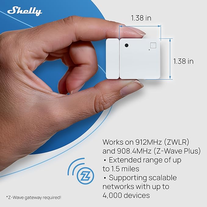 Shelly Wave Door/Window White, Z-Wave Long Range Operated Sensor, Home