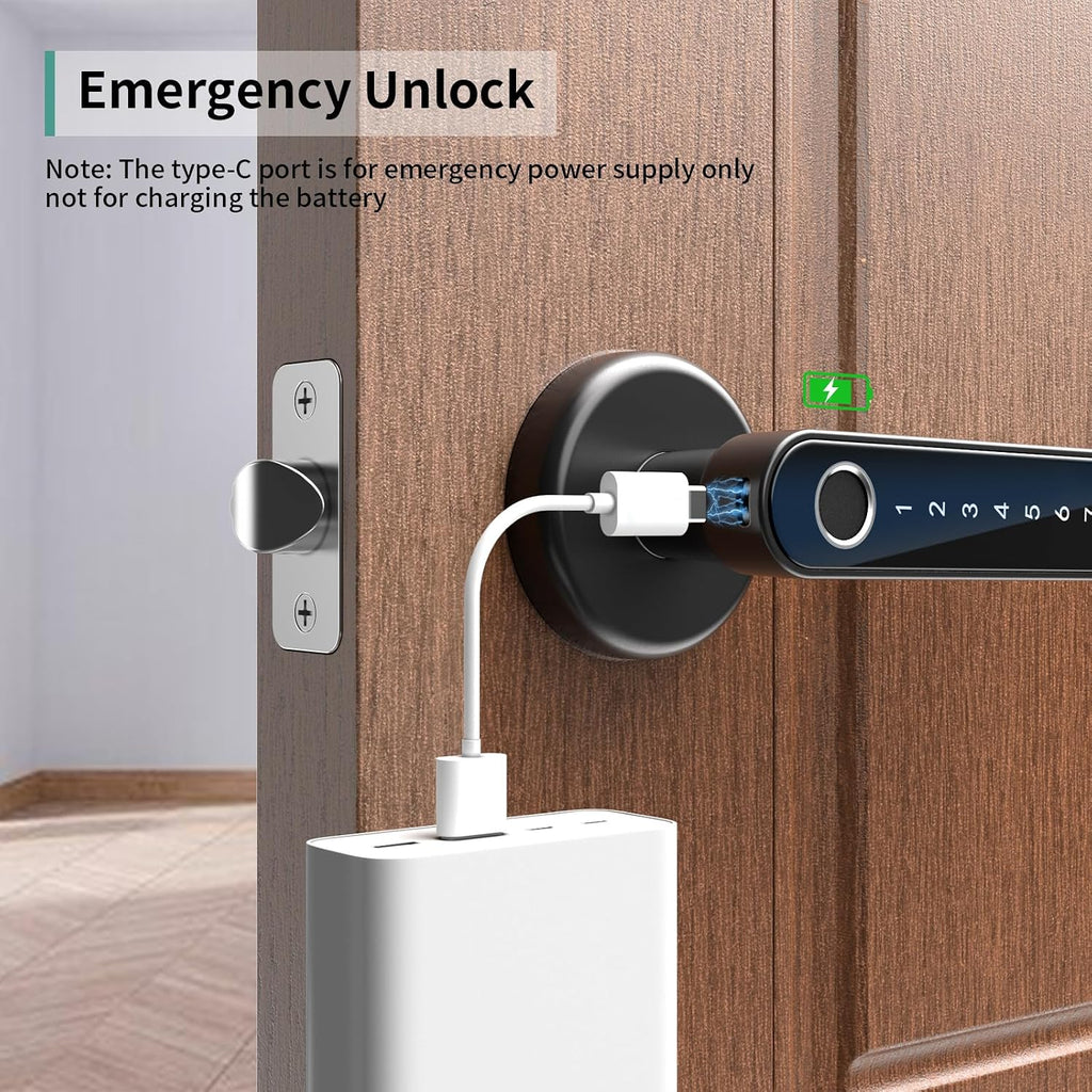 IRONZON 191Y 4-in-1 Smart Fingerprint Door Handle with App Control