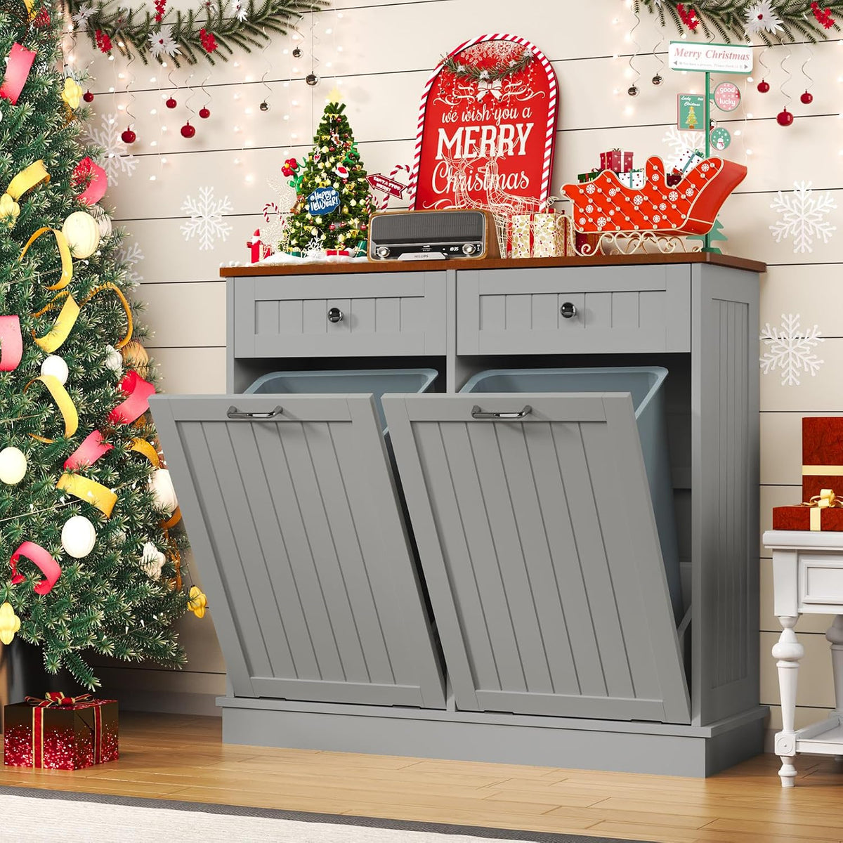 Tilt Out Trash Can Cabinet