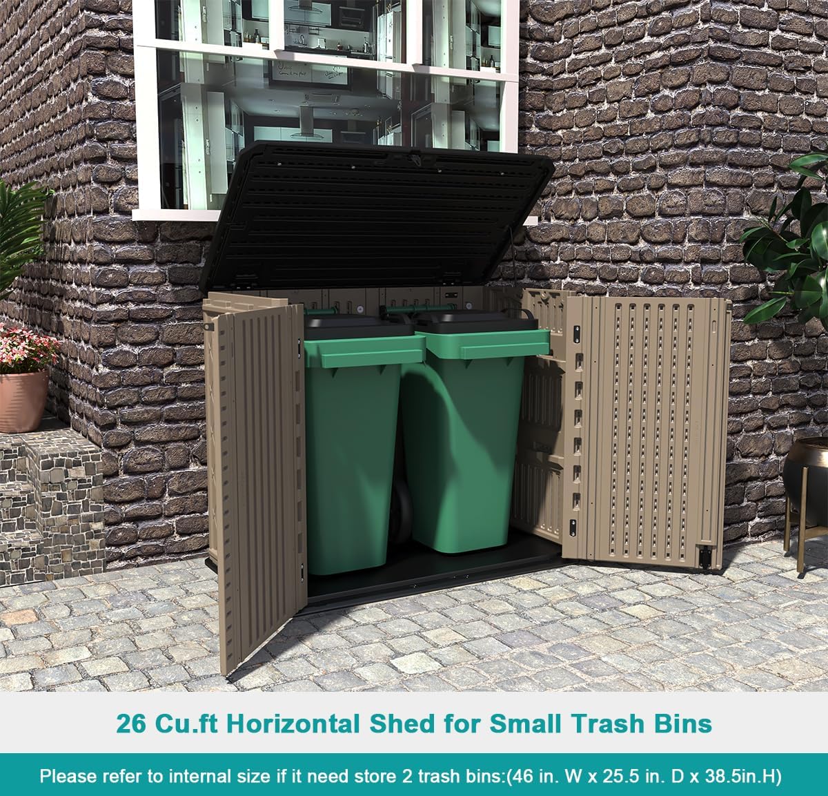 kinying outdoor storage shed - horizontal storage cabinet, package contents