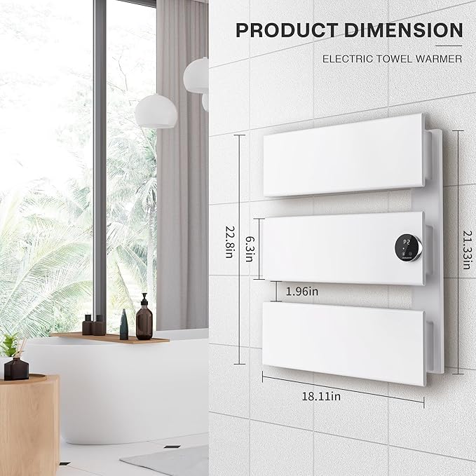 K&KALONZO Electric Towel Warmer, 18.35" W x 22.8" H Wall-Mounted Towel Heater
