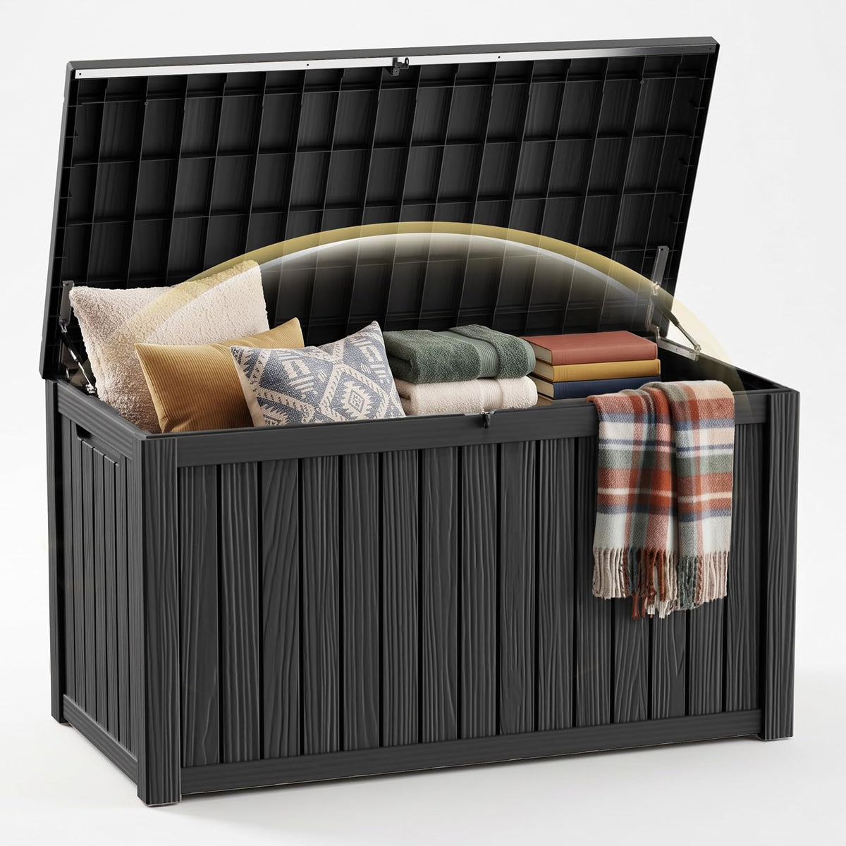 260 Gallon Large Outdoor Storage Box, Black