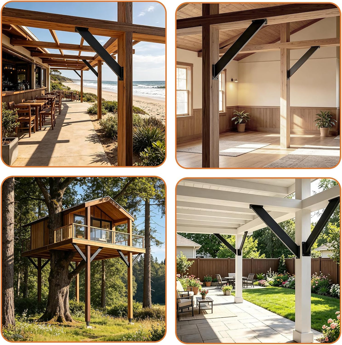 45 degree angle support brackets for pergola,gazebos, package contents