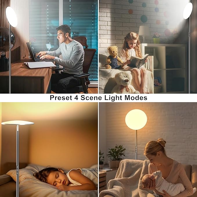 LED Floor Lamp, Bright 36W 3600LM Standing Lamp 350W Equivalent