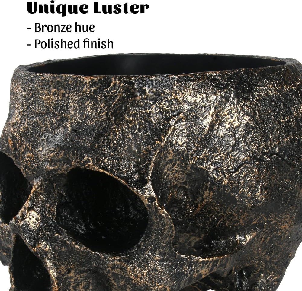 GameXcel Halloween Skull Candy Bowl - 8.5" Extra Large Candy Dish Holder