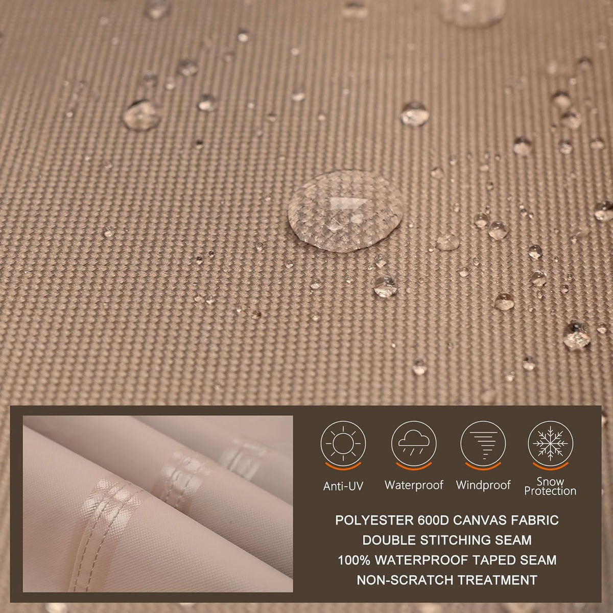 ultcover waterproof outdoor deck box cover 44l x, close-up detail