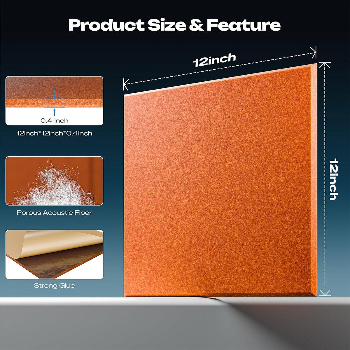 sonicism 22 pack acoustic wall panels, side view
