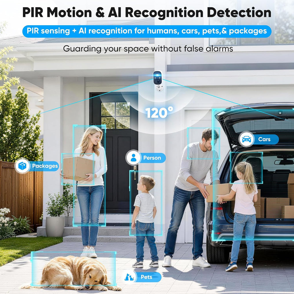 wireless outdoor security camera, 4mp fhd wifi cameras, close-up detail