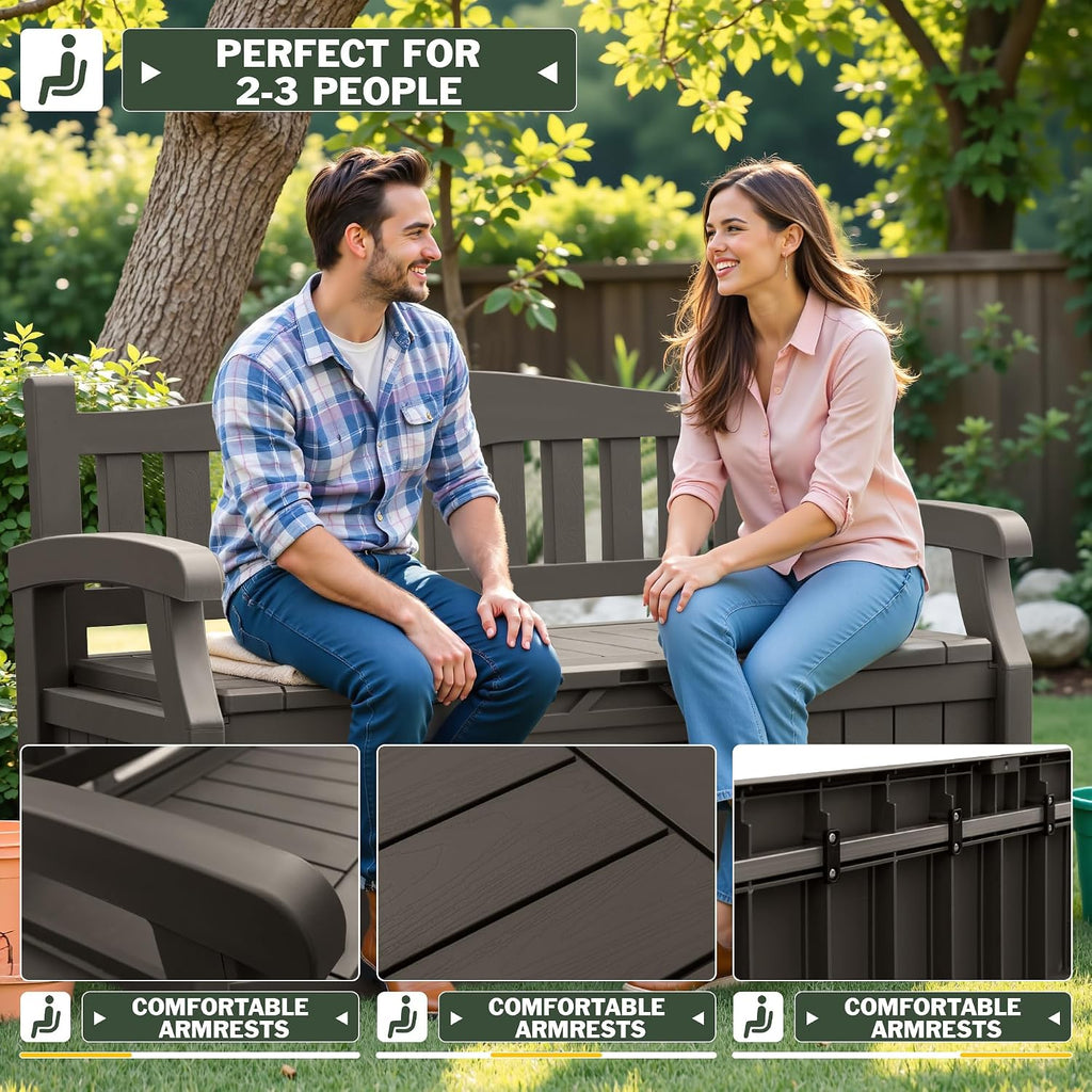 flamaker 80 gallon storage bench, deck box with, package contents