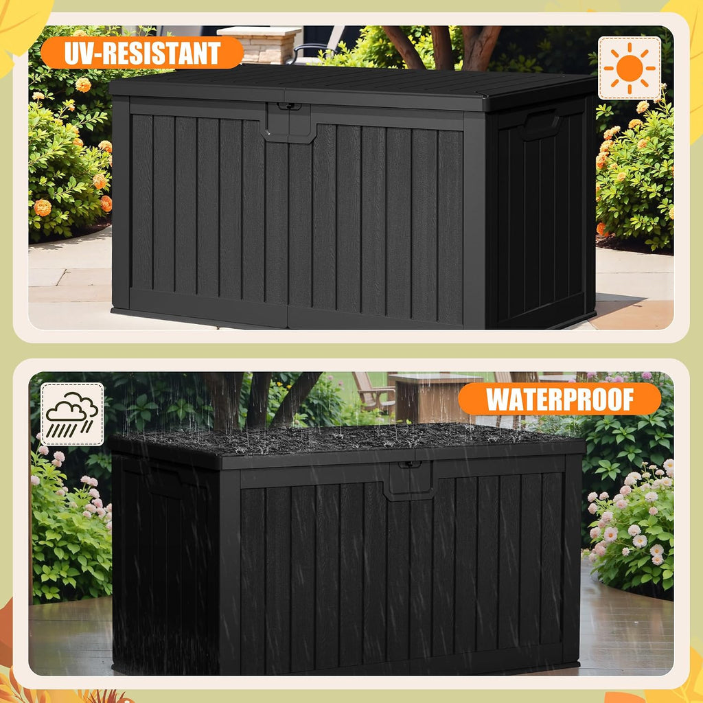 devoko hdpe 240 gallon deck box double-wall with, side view