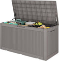 Outdoor Storage Waterproof Deck Box for Patio (100 Gallon, Grey)