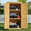 Bealife 63.2" Outdoor Storage Cabinet with Double Doors - Natural