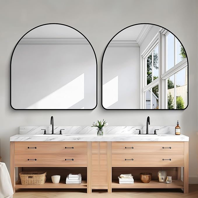 Arched Bathroom Mirror, Wall Mounted Mirror, Living Room, Hanging or Leaning