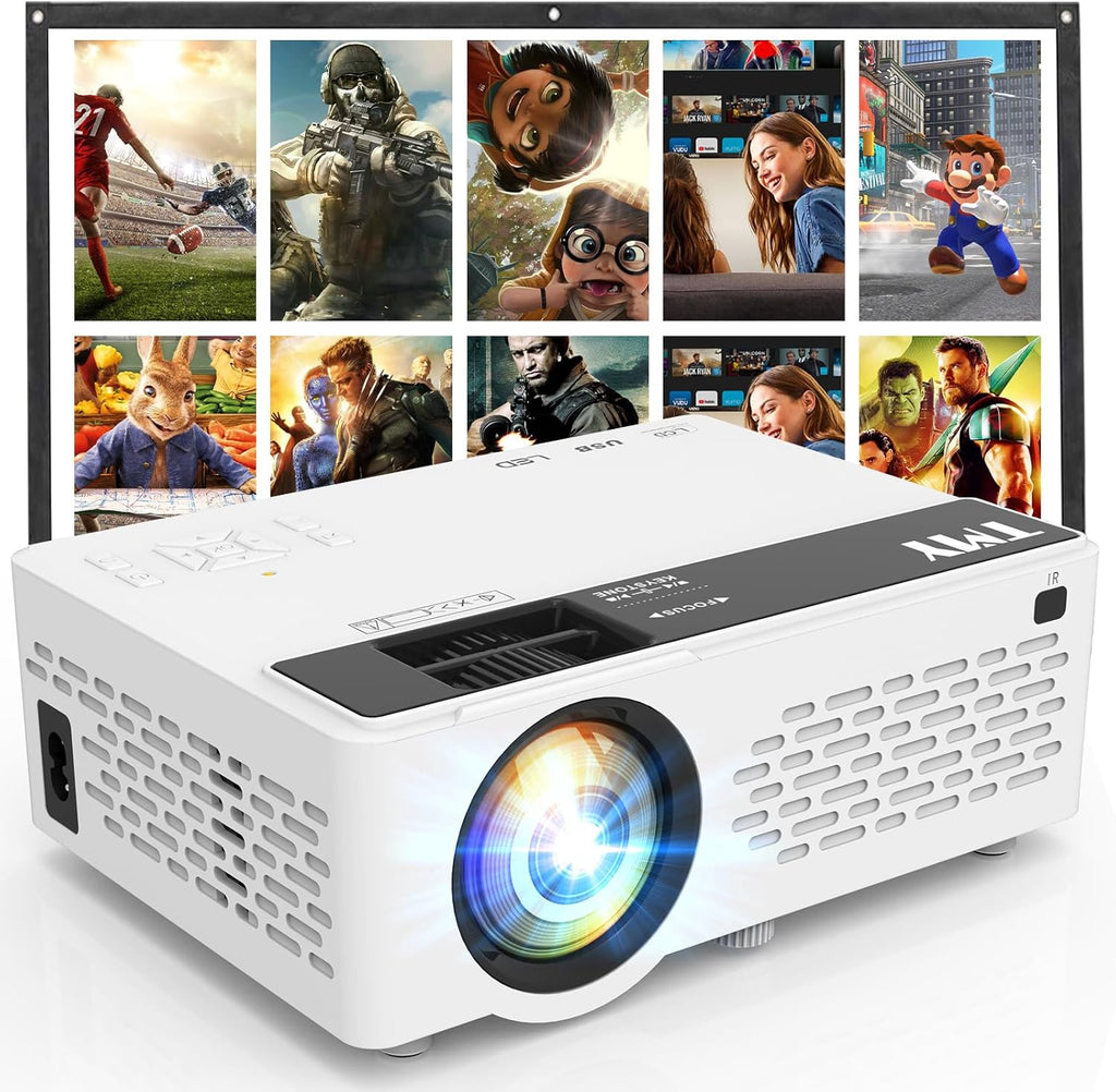 TMY 1080P Full HD Portable Mini Projector, Upgraded Bluetooth Movie Projector