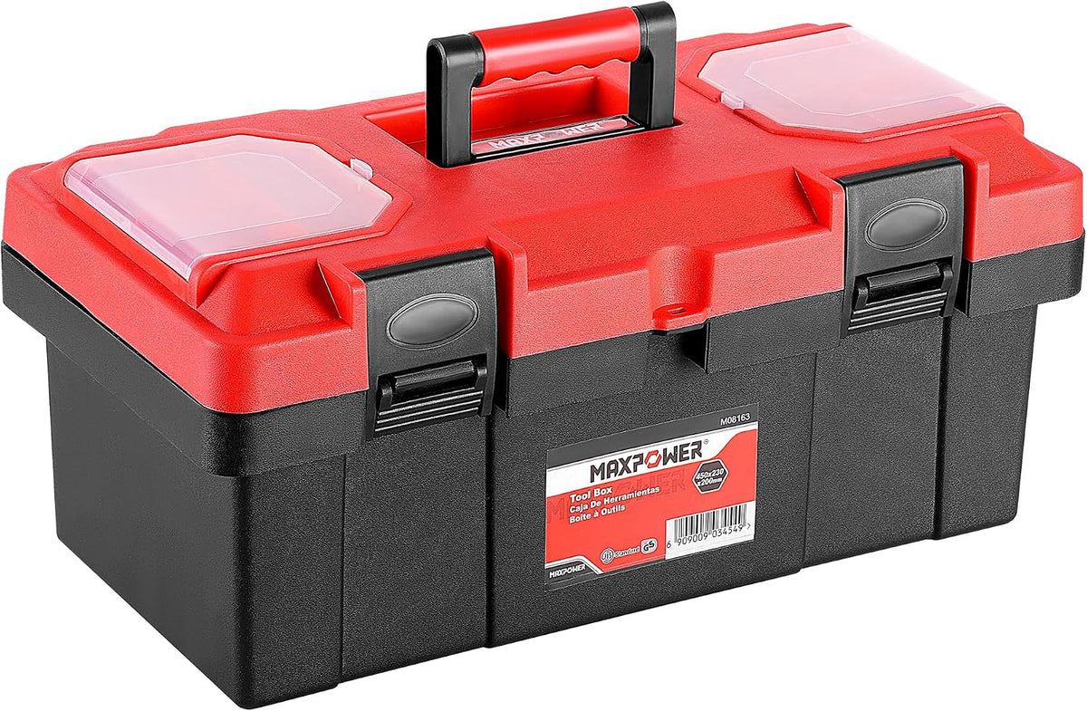 MAXPOWER 17 inch Tool Box, Small Plastic Toolbox with Handle
