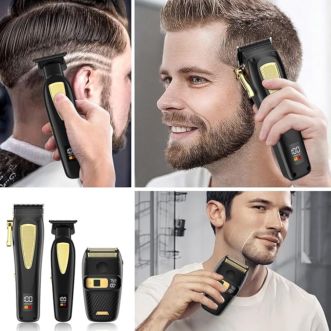RESUXI Hair Clippers for Men Cordless Hair Trimmer Electric Shavers for Men Set