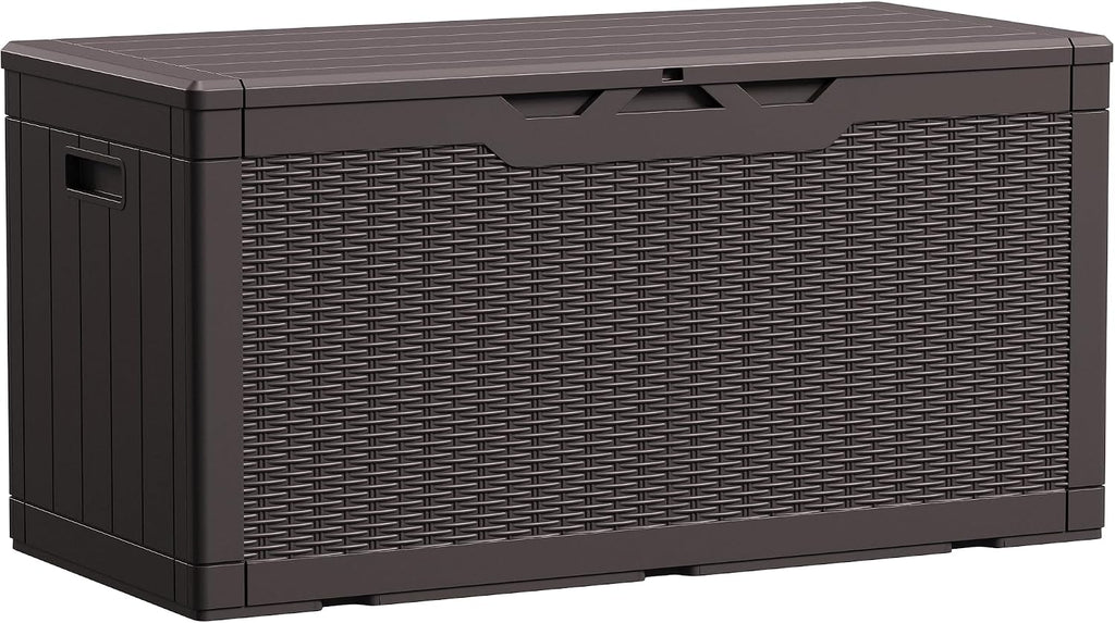Devoko 100 Gallon Waterproof Deck Box, Resin Large Outdoor Storage Box