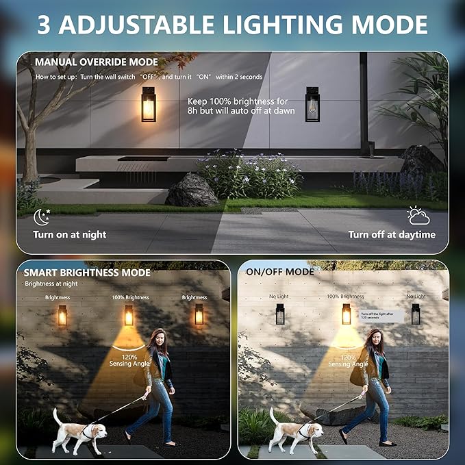 Kainozoic Motion Sensor Dawn to Dusk Outdoor Sensor Light Fixture Anti-Rust (2 Pack)