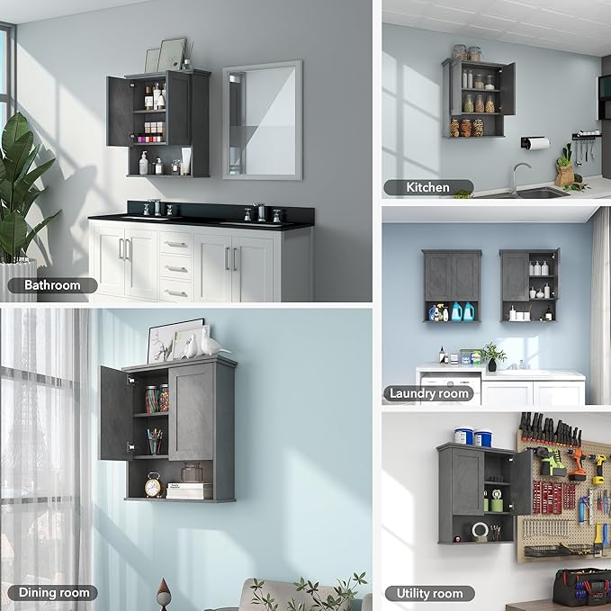 Bathroom Wall Cabinet Over Toilet Storage Cabinets 25x30 in Above Toilet Wood