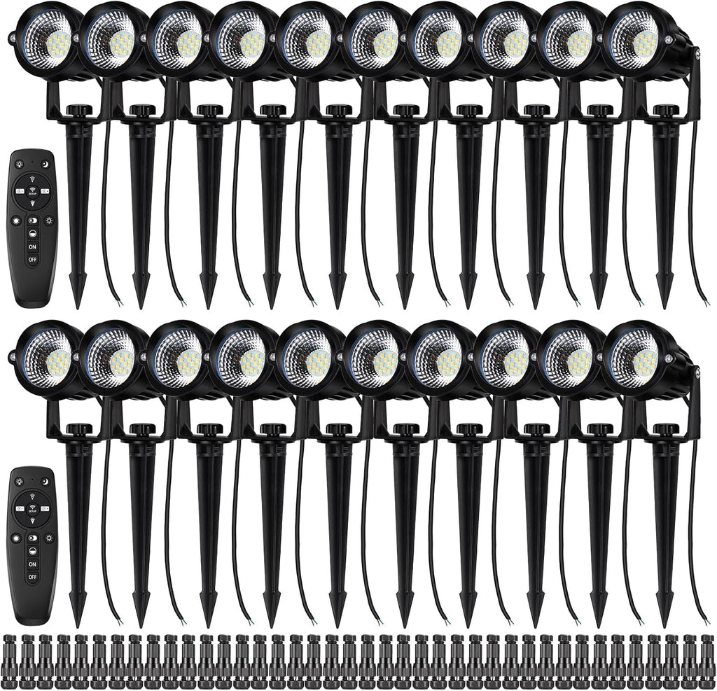 Motrackcao 20 Pack 12W Dimmable LED Landscape Lights, IP67 Waterproof Landscape