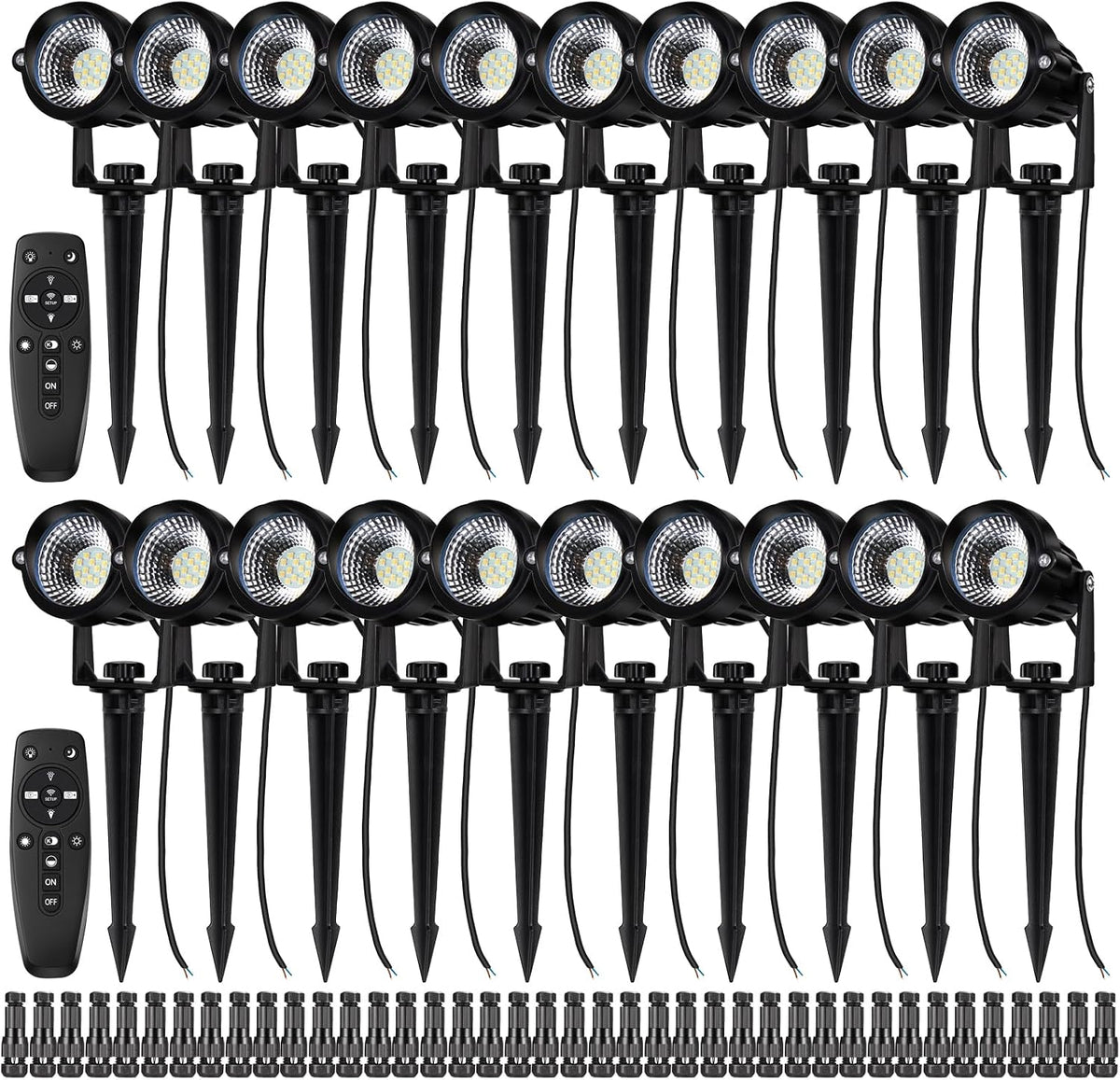 Motrackcao 20 Pack 12W Dimmable LED Landscape Lights, IP67 Waterproof Landscape