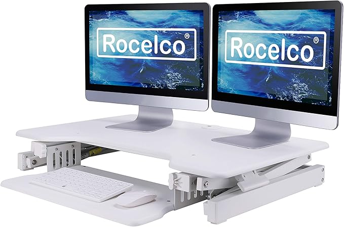 Rocelco 32" Height Adjustable Standing Desk Converter BUNDLE