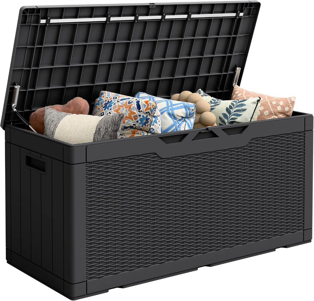 Flamaker Outdoor Storage Box 100 Gallon Waterproof Resin Deck Box