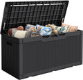 Flamaker Outdoor Storage Box 100 Gallon Waterproof Resin Deck Box